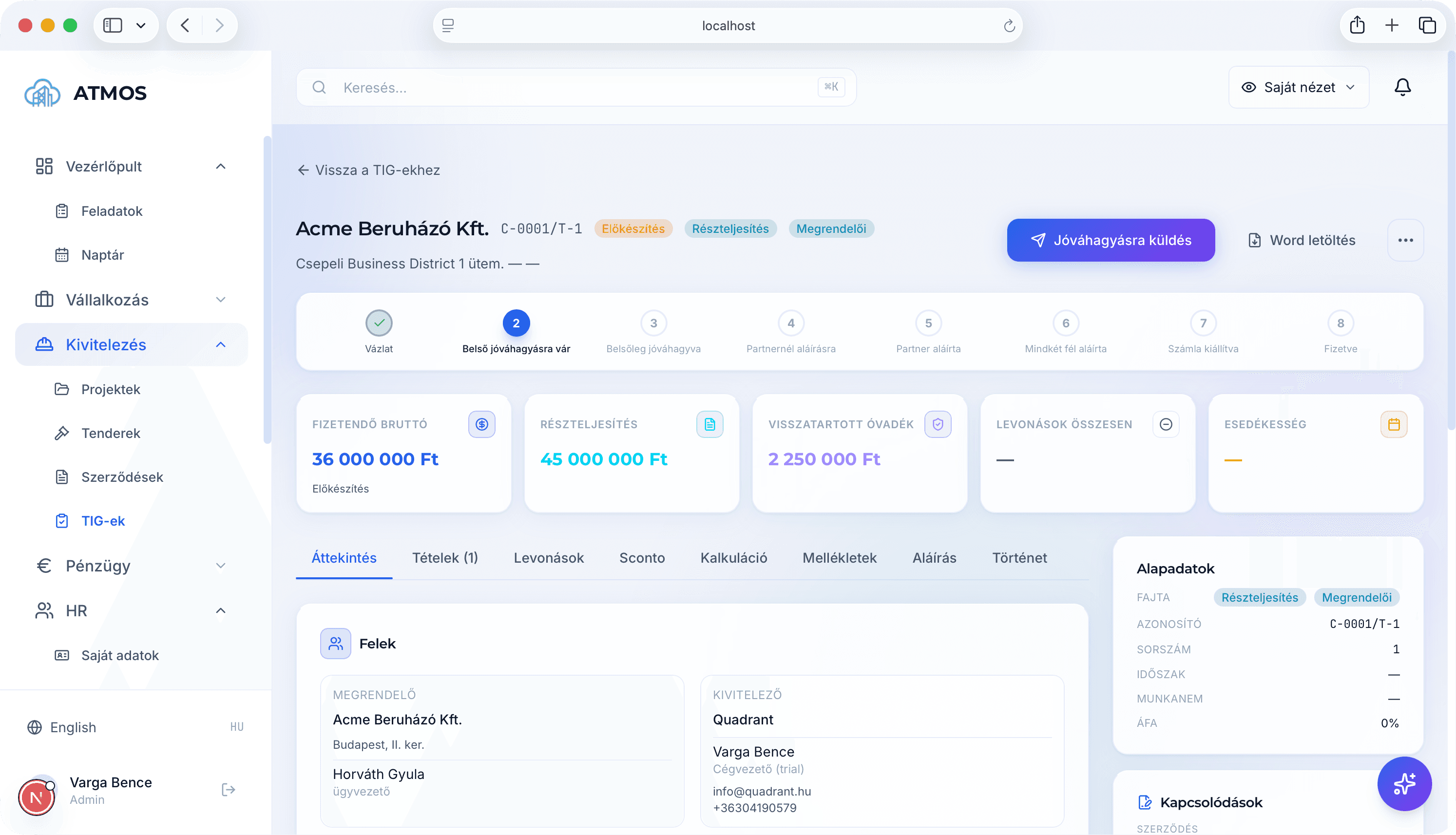 Certificate overview with workflow stepper