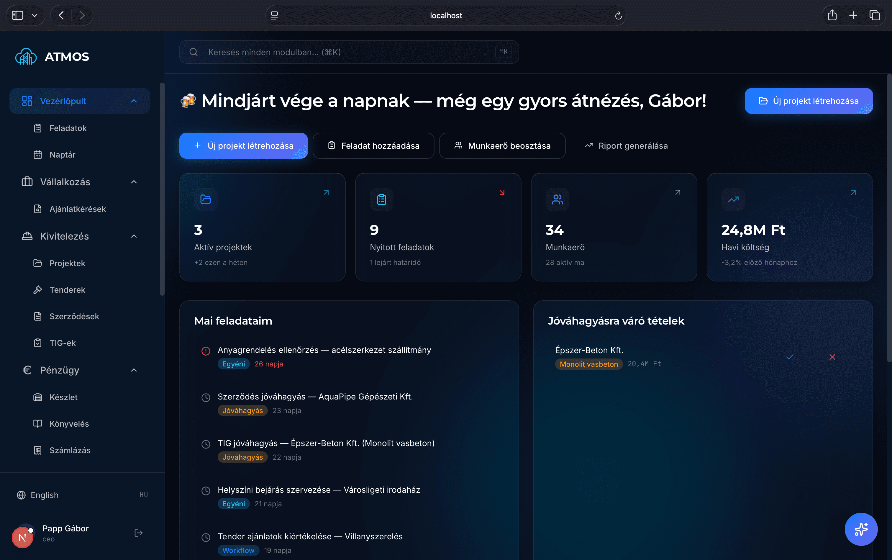 ATMOS dashboard screenshot