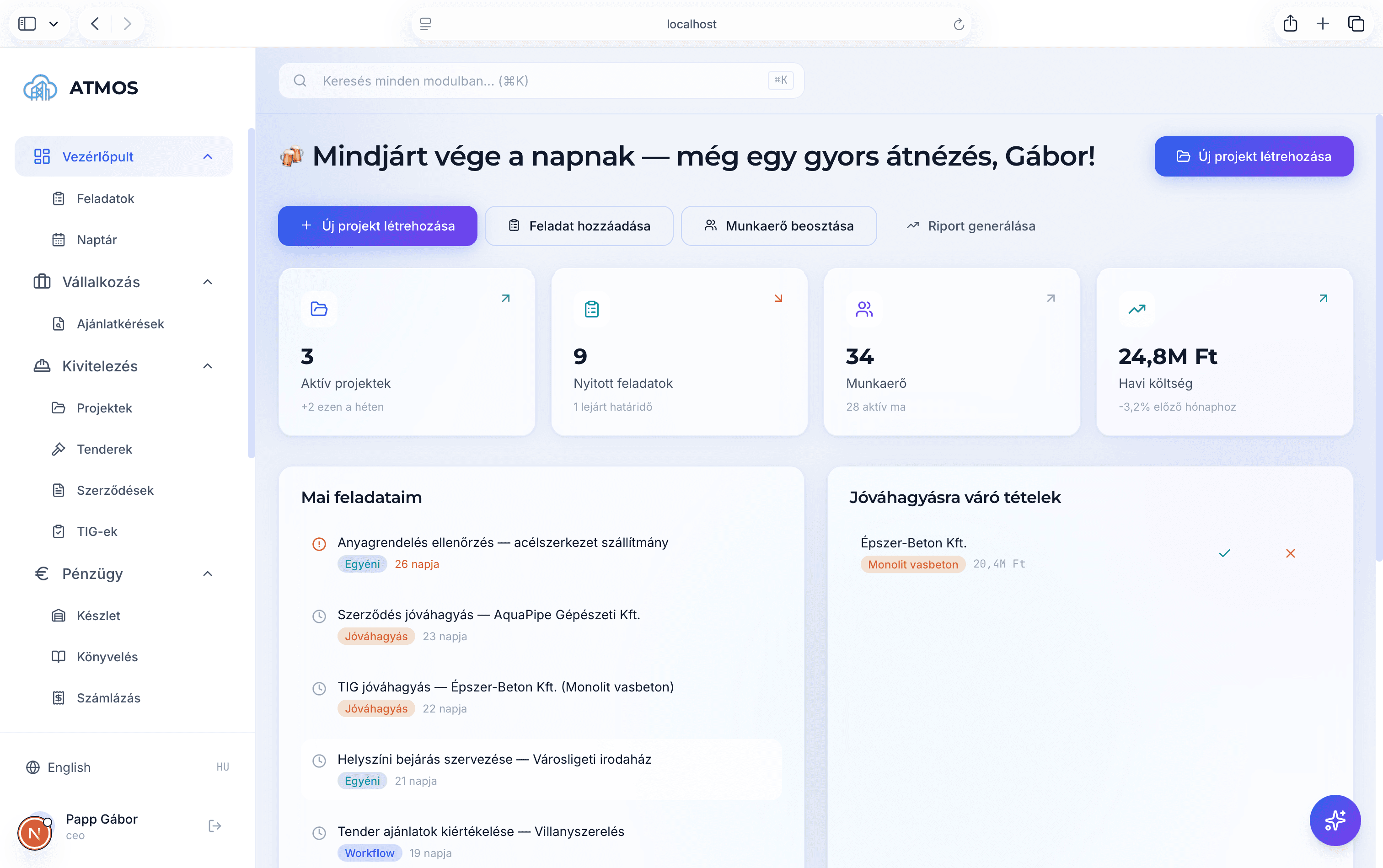 ATMOS dashboard screenshot